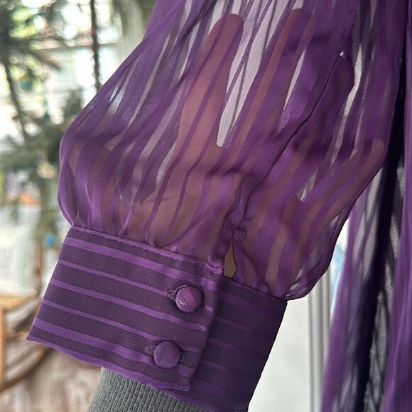NWT Tulle / Anthropologie Purple Sheer Detailing Dress - Picture 4 of 8